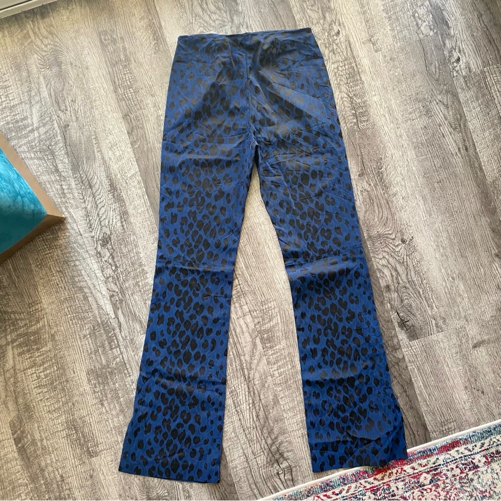 Vintage Y2K Guess Collection Blue and Black Leopard Print Flare Pants